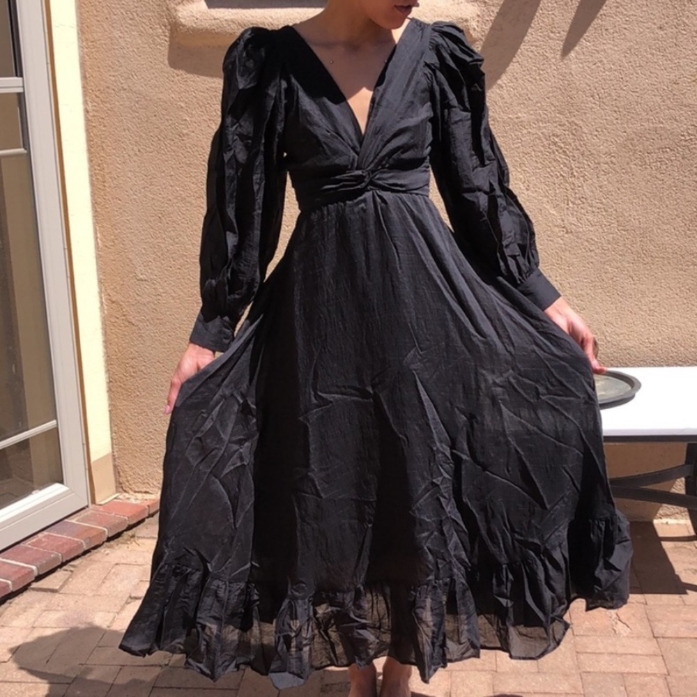 Sabina Musayev Daphna Black Midi Dress XS - Picture 10 of 11
